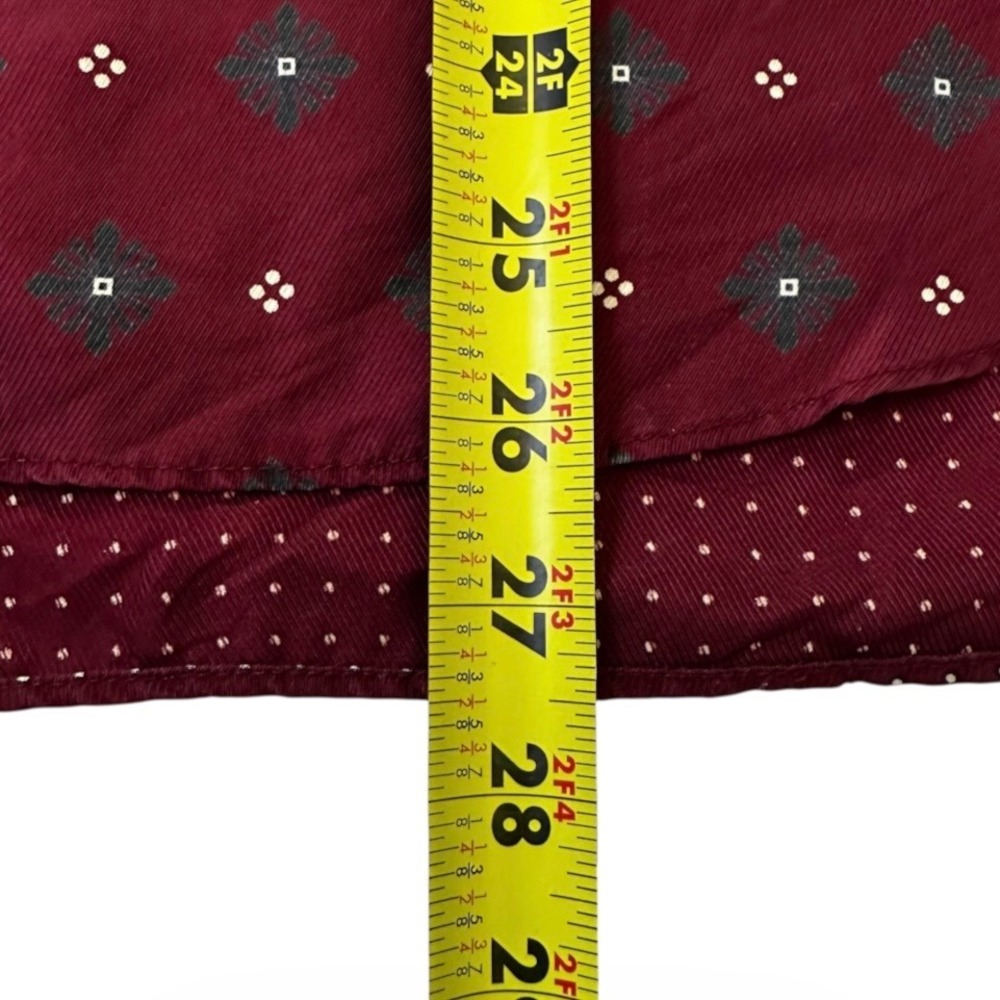 Rag & Bone Women Teddy Burgundy Silk Geometric Racerback Tank Top Medium | 0136 - Picture 7 of 10